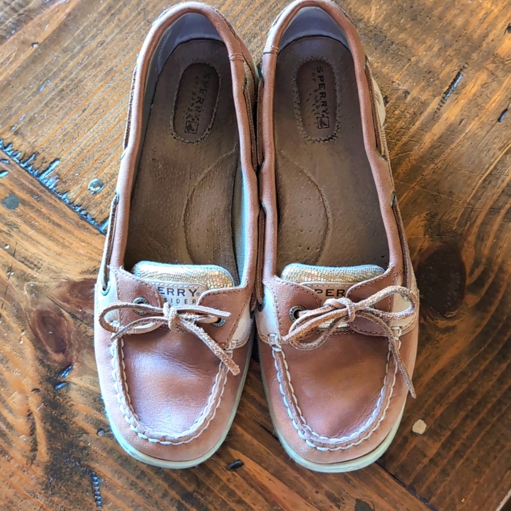 Sperry TopSider Boat Shoe Gold Sparkle Women's 9.5M